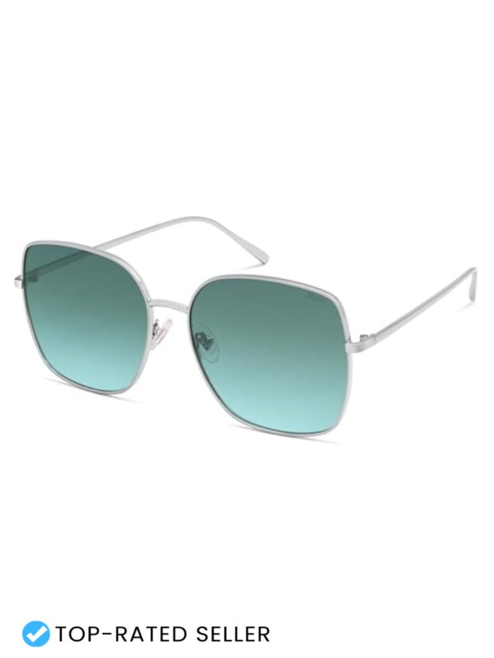 Oversized Square Metal Frame Sunglasses UV400 Protection